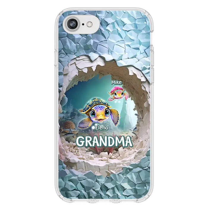 Personalized Turtle Phone Case - Up to 10 Kids - Mother's Day Gift Idea For Grandma - Case for iPhone/Samsung