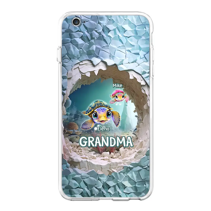 Personalized Turtle Phone Case - Up to 10 Kids - Mother's Day Gift Idea For Grandma - Case for iPhone/Samsung