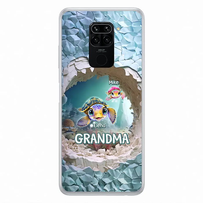 Personalized Turtle Phone Case - Up to 10 Kids - Mother's Day Gift Idea For Grandma - Case for Xiaomi/Huawei/Oppo