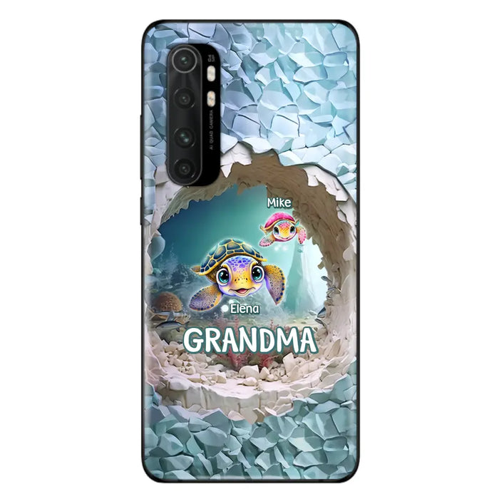 Personalized Turtle Phone Case - Up to 10 Kids - Mother's Day Gift Idea For Grandma - Case for Xiaomi/Huawei/Oppo