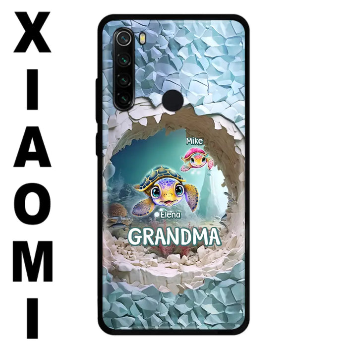 Personalized Turtle Phone Case - Up to 10 Kids - Mother's Day Gift Idea For Grandma - Case for Xiaomi/Huawei/Oppo