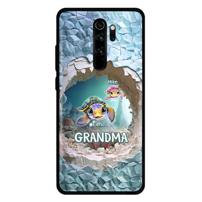 Personalized Turtle Phone Case - Up to 10 Kids - Mother's Day Gift Idea For Grandma - Case for Xiaomi/Huawei/Oppo