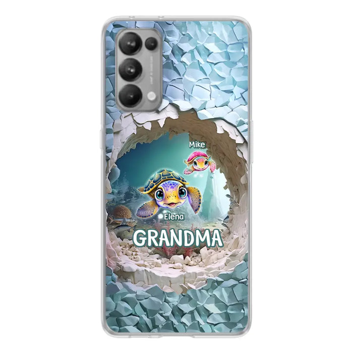 Personalized Turtle Phone Case - Up to 10 Kids - Mother's Day Gift Idea For Grandma - Case for Xiaomi/Huawei/Oppo
