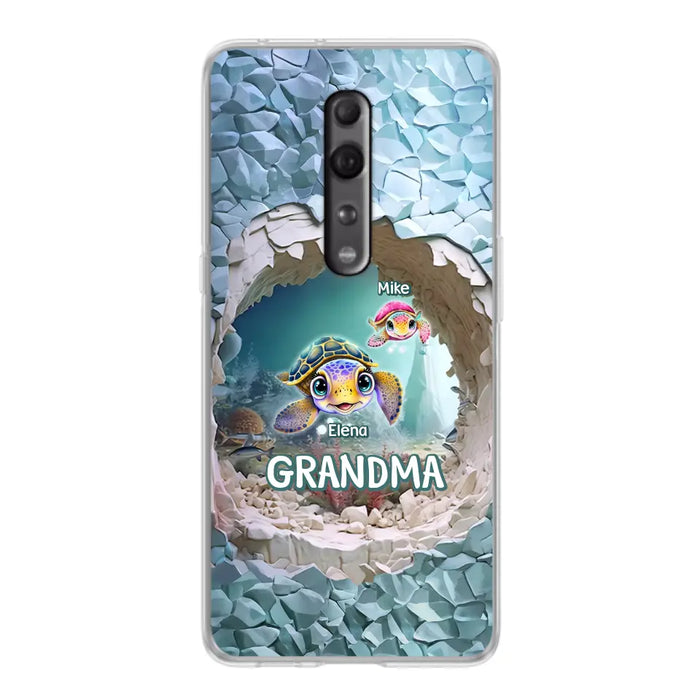 Personalized Turtle Phone Case - Up to 10 Kids - Mother's Day Gift Idea For Grandma - Case for Xiaomi/Huawei/Oppo