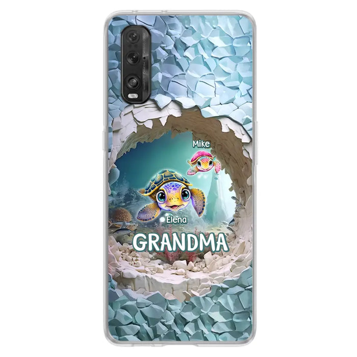 Personalized Turtle Phone Case - Up to 10 Kids - Mother's Day Gift Idea For Grandma - Case for Xiaomi/Huawei/Oppo