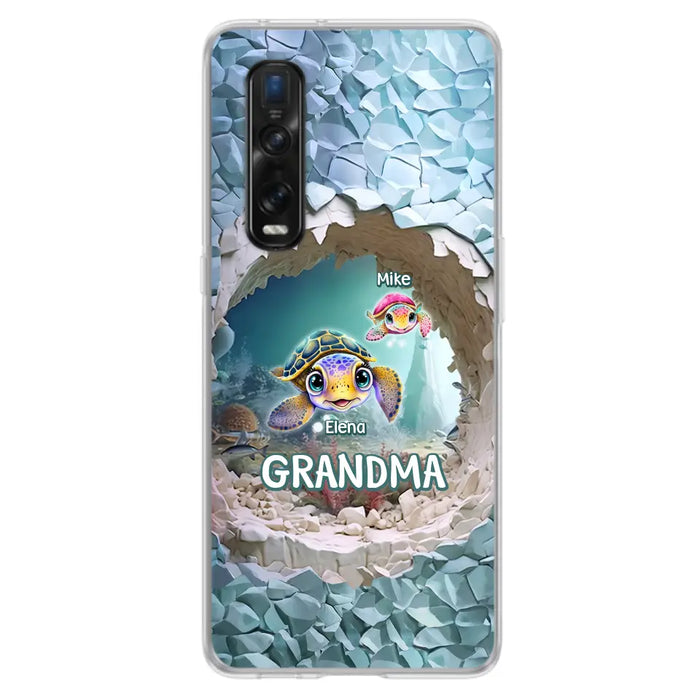 Personalized Turtle Phone Case - Up to 10 Kids - Mother's Day Gift Idea For Grandma - Case for Xiaomi/Huawei/Oppo