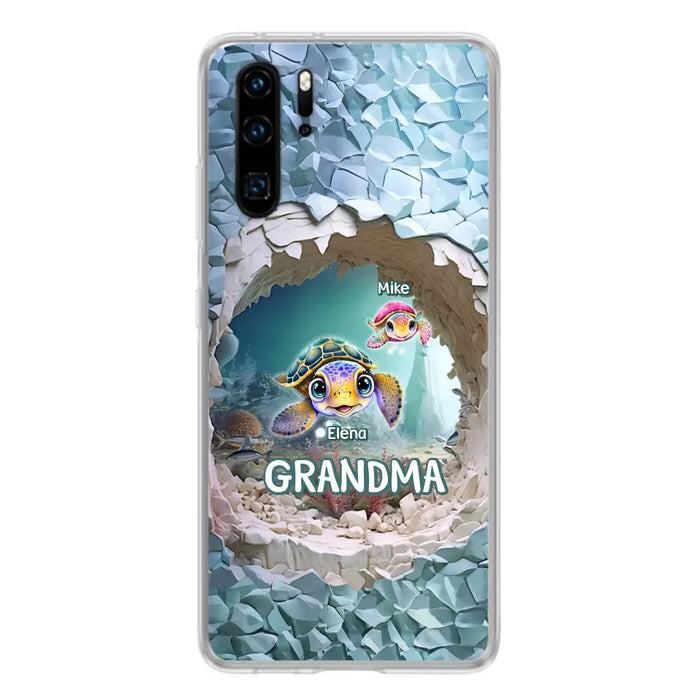 Personalized Turtle Phone Case - Up to 10 Kids - Mother's Day Gift Idea For Grandma - Case for Xiaomi/Huawei/Oppo