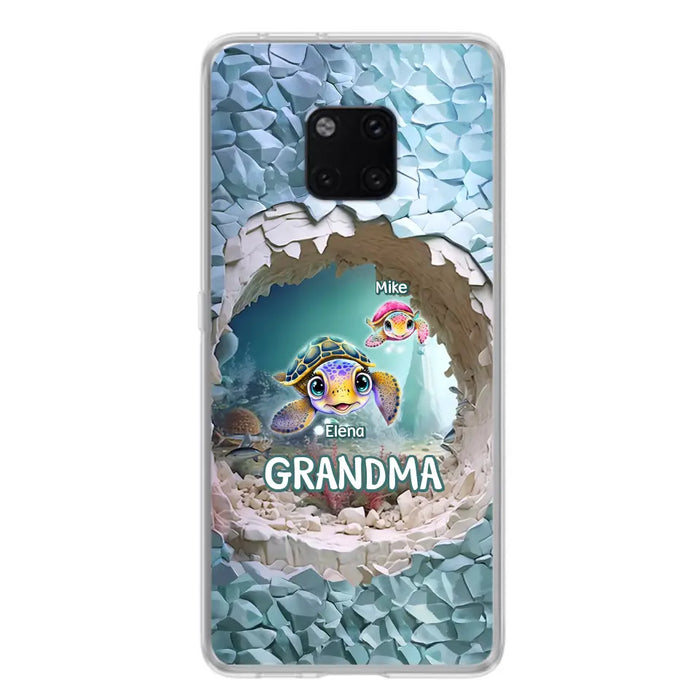 Personalized Turtle Phone Case - Up to 10 Kids - Mother's Day Gift Idea For Grandma - Case for Xiaomi/Huawei/Oppo