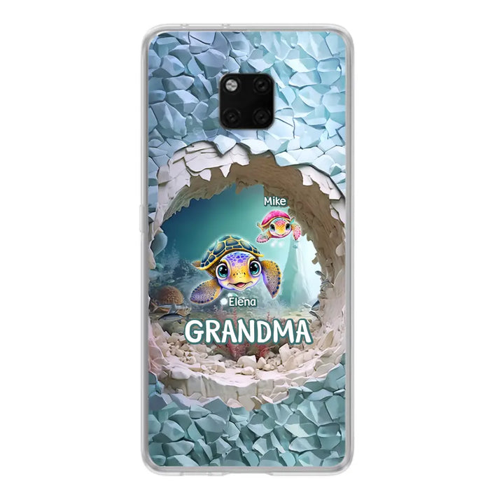 Personalized Turtle Phone Case - Up to 10 Kids - Mother's Day Gift Idea For Grandma - Case for Xiaomi/Huawei/Oppo