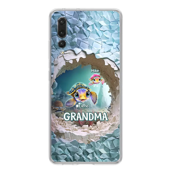 Personalized Turtle Phone Case - Up to 10 Kids - Mother's Day Gift Idea For Grandma - Case for Xiaomi/Huawei/Oppo