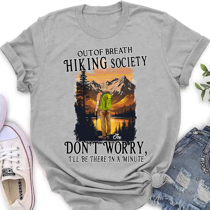 Custom Personalized Hiking Shirt/Hoodie - Father's Day Gift/Mother's Day Idea for Hiking Lovers - Out Of Breath Hiking Society