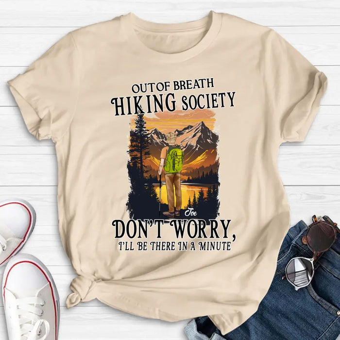 Custom Personalized Hiking Shirt/Hoodie - Father's Day Gift/Mother's Day Idea for Hiking Lovers - Out Of Breath Hiking Society