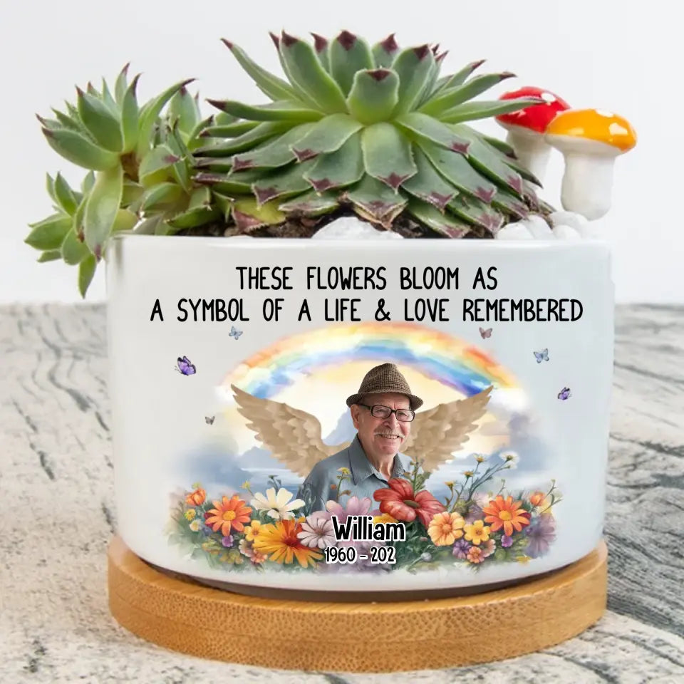 Custom Personalized Memorial Photo Plant Pot - Memorial Gift Idea For - Store