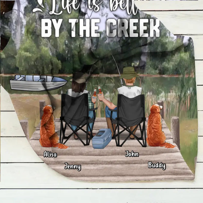 Personalized Fishing Fleece Throw/Quilt Blanket - Gift Idea for Fishing Lover - Life Is Better By The Creek