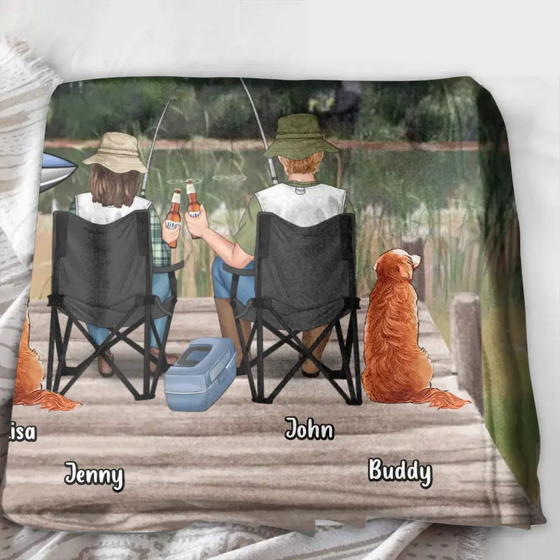 Personalized Fishing Fleece Throw/Quilt Blanket - Gift Idea for Fishing Lover - Life Is Better By The Creek