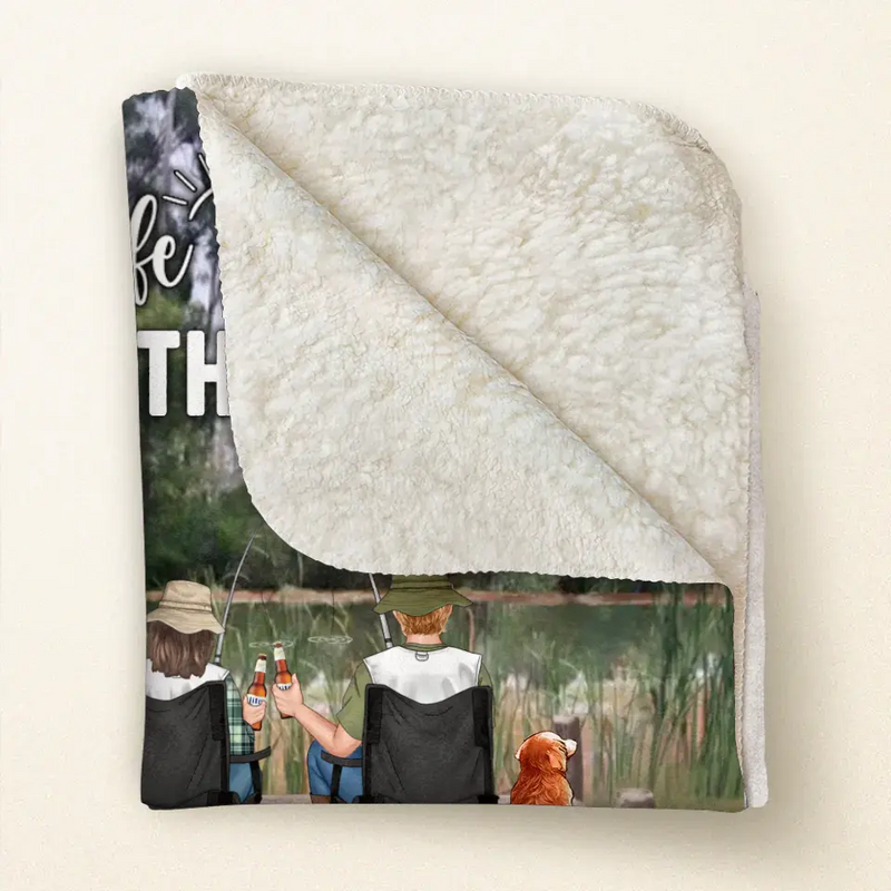 Personalized Fishing Fleece Throw/Quilt Blanket - Gift Idea for Fishing Lover - Life Is Better By The Creek