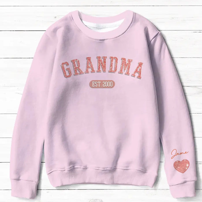 Custom Personalized Grandma/Mom AOP Sweater - Upto 10 Grandkids - Mother's Day Gift Idea For Grandma/Mother