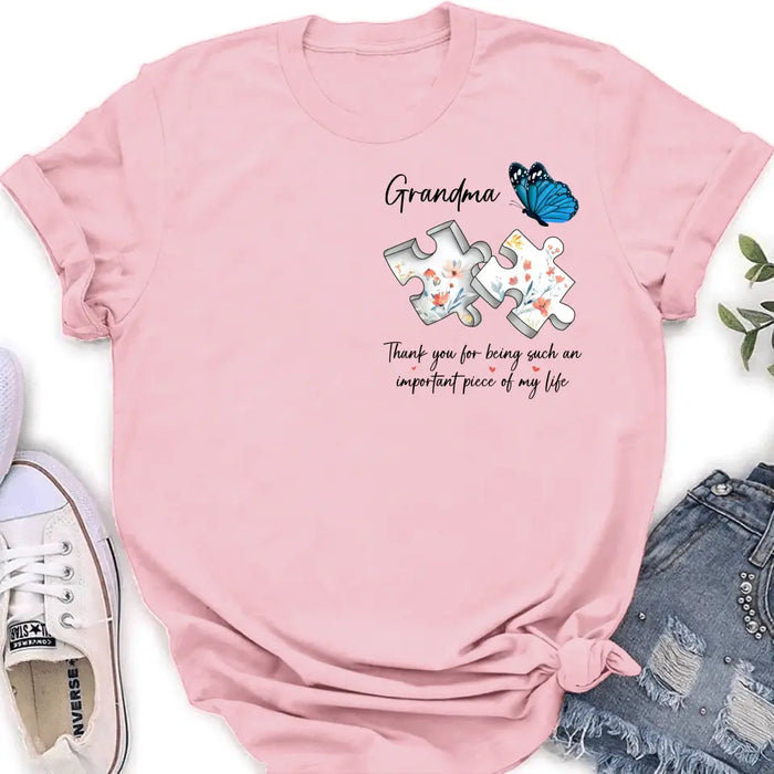 Personalized Butterfly Shirt/Hoodie - Gift Idea for Mother's Day/Father's Day - Thank You For Being Such An Important Piece Of My Life