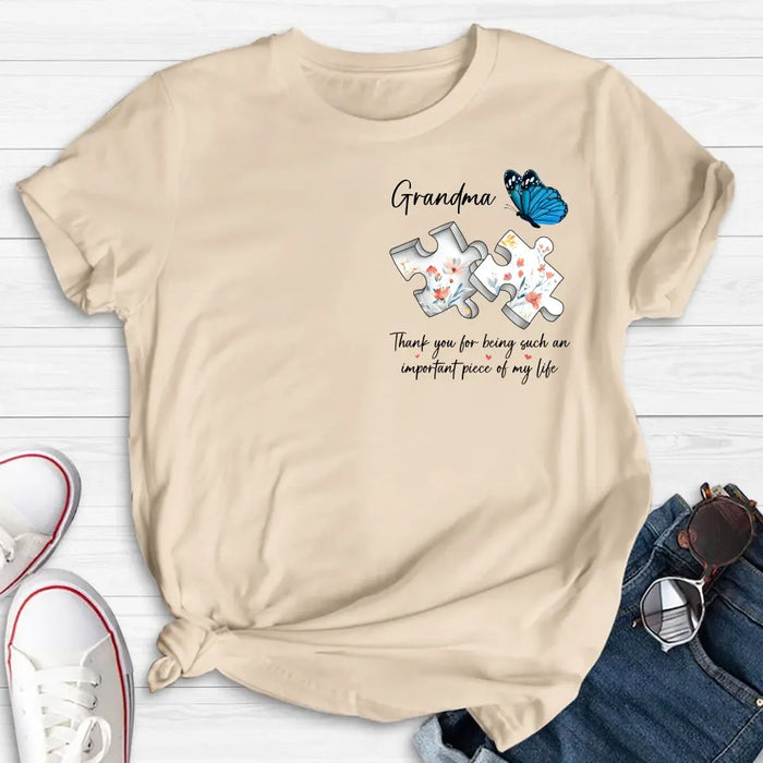 Personalized Butterfly Shirt/Hoodie - Gift Idea for Mother's Day/Father's Day - Thank You For Being Such An Important Piece Of My Life