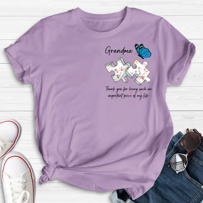 Personalized Butterfly Shirt/Hoodie - Gift Idea for Mother's Day/Father's Day - Thank You For Being Such An Important Piece Of My Life