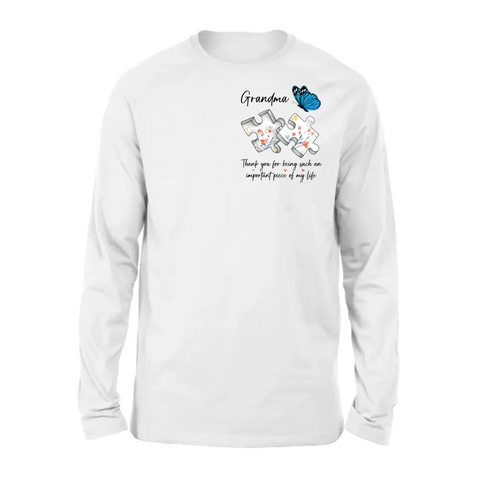 Personalized Butterfly Shirt/Hoodie - Gift Idea for Mother's Day/Father's Day - Thank You For Being Such An Important Piece Of My Life