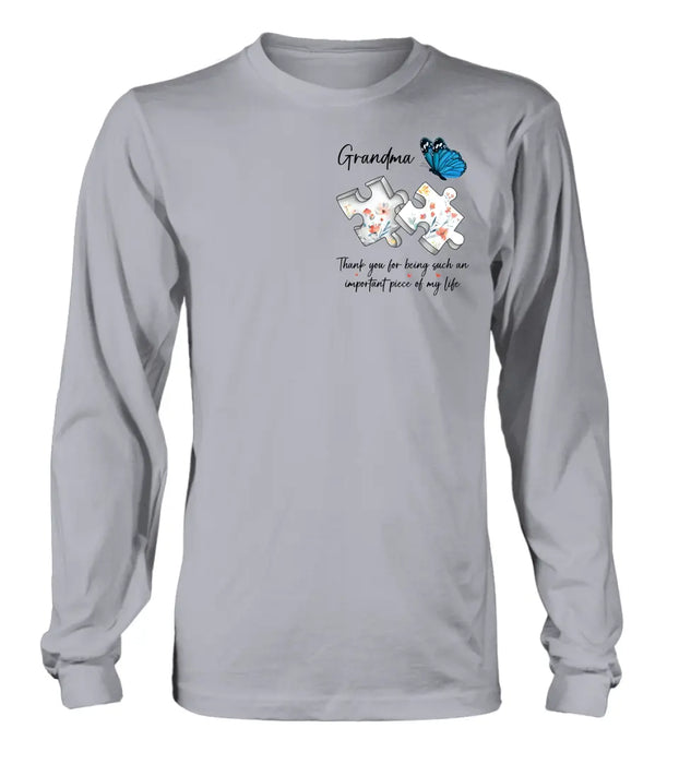 Personalized Butterfly Shirt/Hoodie - Gift Idea for Mother's Day/Father's Day - Thank You For Being Such An Important Piece Of My Life