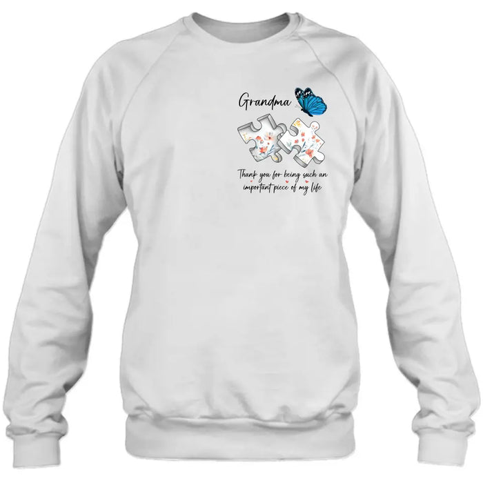 Personalized Butterfly Shirt/Hoodie - Gift Idea for Mother's Day/Father's Day - Thank You For Being Such An Important Piece Of My Life