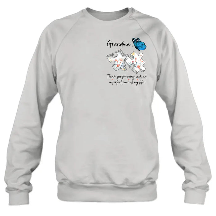 Personalized Butterfly Shirt/Hoodie - Gift Idea for Mother's Day/Father's Day - Thank You For Being Such An Important Piece Of My Life