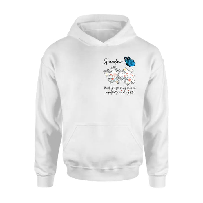 Personalized Butterfly Shirt/Hoodie - Gift Idea for Mother's Day/Father's Day - Thank You For Being Such An Important Piece Of My Life