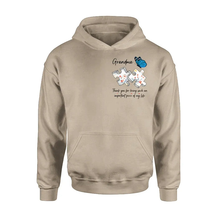 Personalized Butterfly Shirt/Hoodie - Gift Idea for Mother's Day/Father's Day - Thank You For Being Such An Important Piece Of My Life