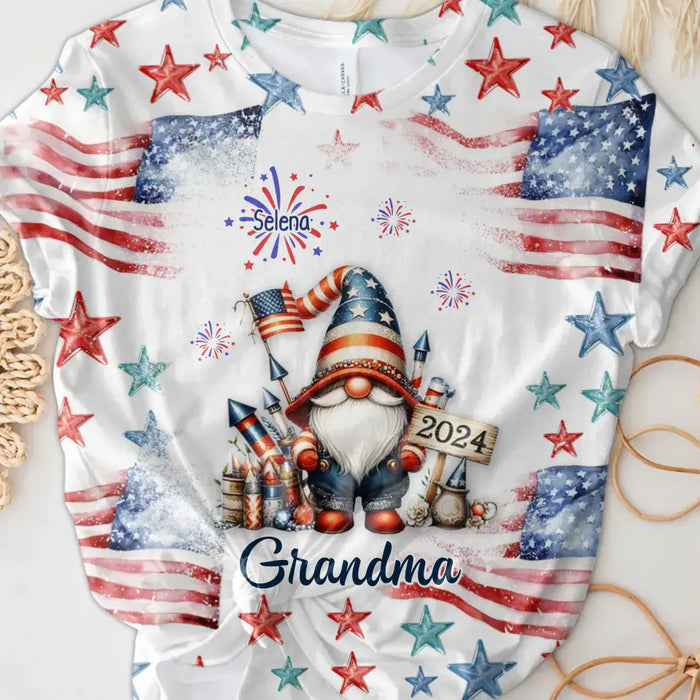 Custom Personalized Grandma AOP T-Shirt - Upto 10 Kids - Mother's Day Gift Idea