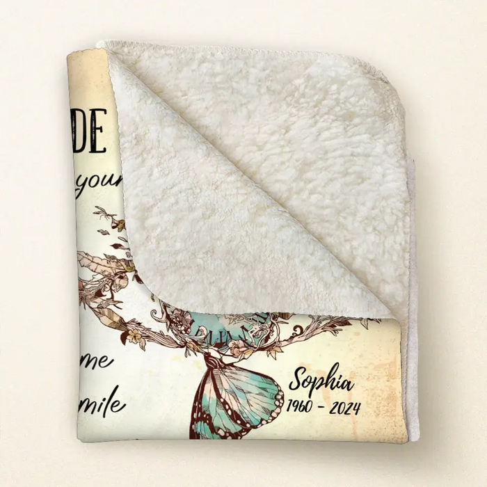 Personalized Memorial Fleece Throw Blanket/Quilt - Memorial Gift Idea For Family Member - I Hide My Tears