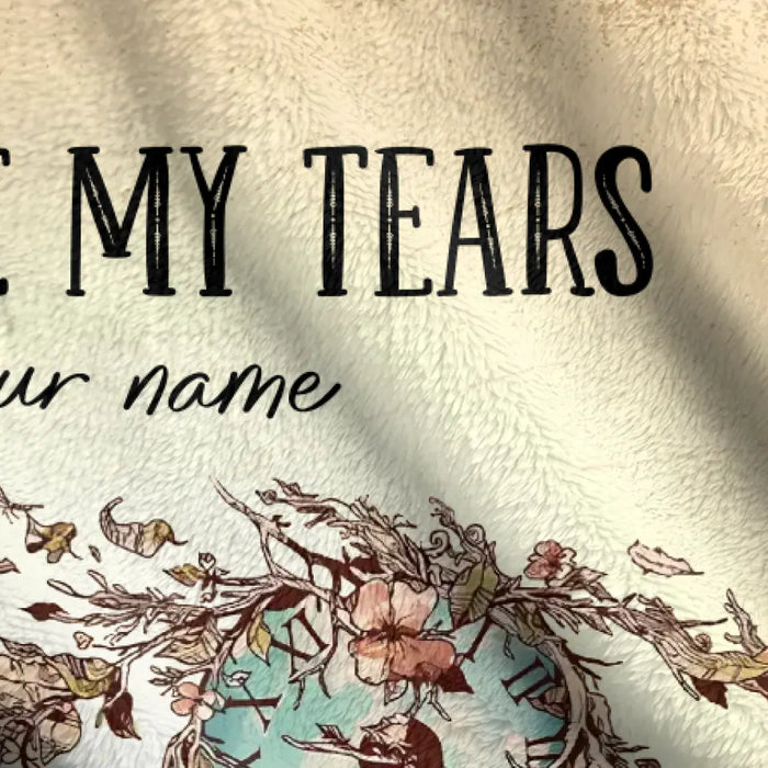 Custom Personalized Memorial Fleece Throw/ Quilt Blanket - Memorial Gift Idea For Family Member - I Hide My Tears