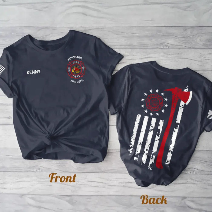 Personalized Firefighter AOP T-shirt - Father's Day Gift Idea For Firefighter