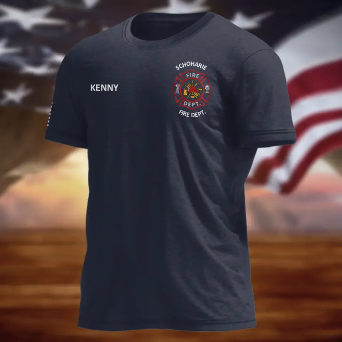 Personalized Firefighter AOP T-shirt - Father's Day Gift Idea For Firefighter