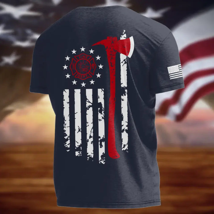 Personalized Firefighter AOP T-shirt - Father's Day Gift Idea For Firefighter