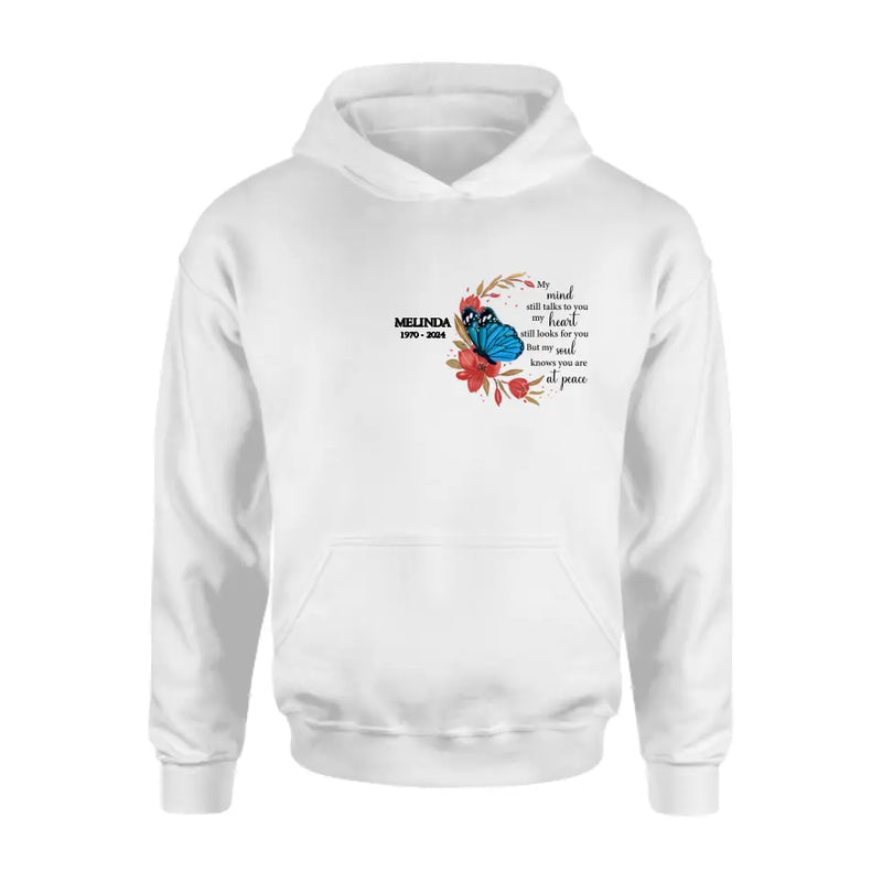 Personalized Flower Memorial Shirt/Hoodie - Memorial Gift Idea for Mother's Day/Father's Day - My Mind Still Talks To You