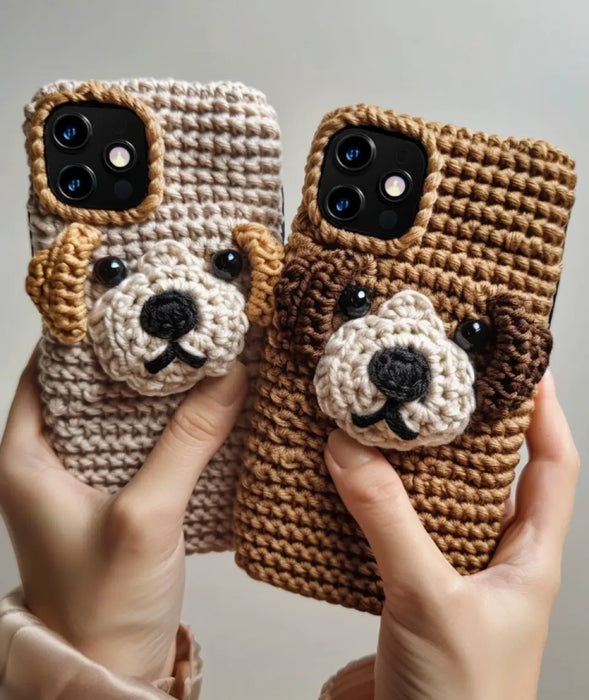 Custom Personalized Dog Crochet Phone Case - Father's Day/Mother's Day Gift Idea for Dog Lovers - Case for iPhone/Samsung