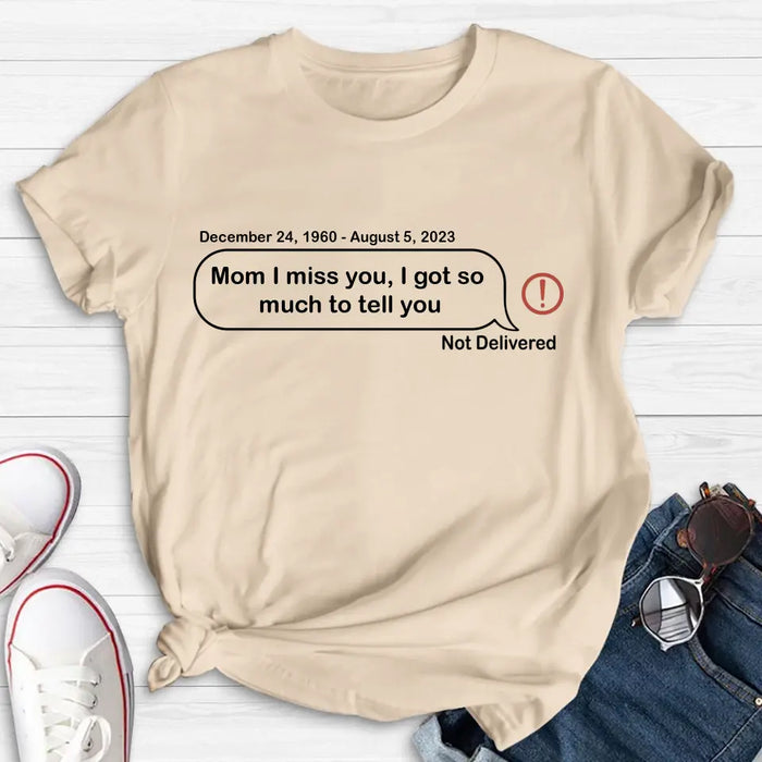 Custom Personalized Memorial Dad Mom Shirt/ Hoodie - Memorial Gift For Family Member - Custom Your Message - I Miss You