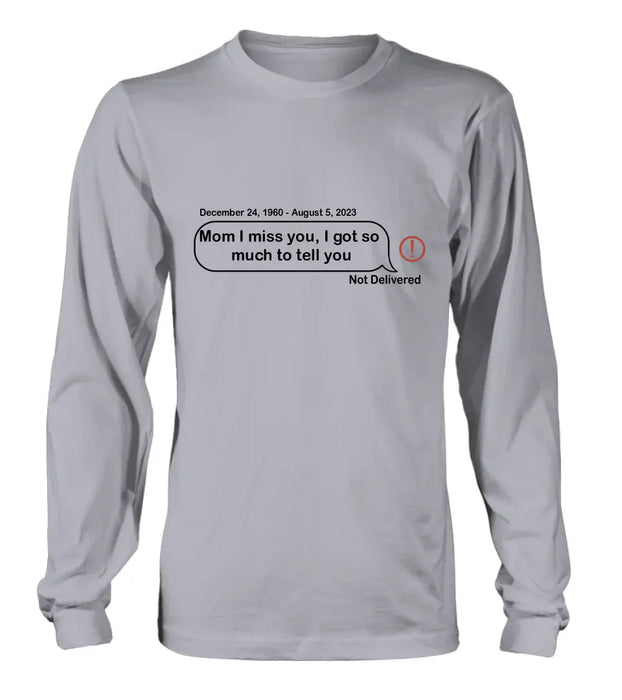 Custom Personalized Memorial Dad Mom Shirt/ Hoodie - Memorial Gift For Family Member - Custom Your Message - I Miss You