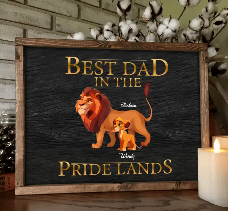 Custom Personalized Lion Poster - Upto 7 Children - Father's Day Gift Idea for Dad - Best Dad In The Pride Lands