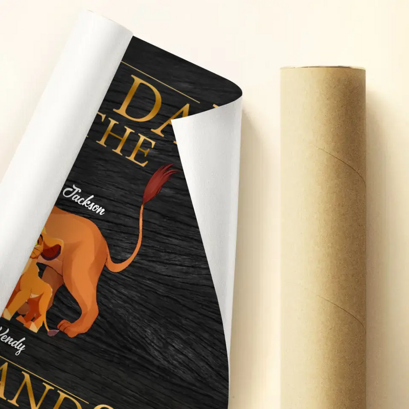 Personalized Lion Poster - Up to 7 Children - Father's Day Gift Idea for Dad - Best Dad In The Pride Lands