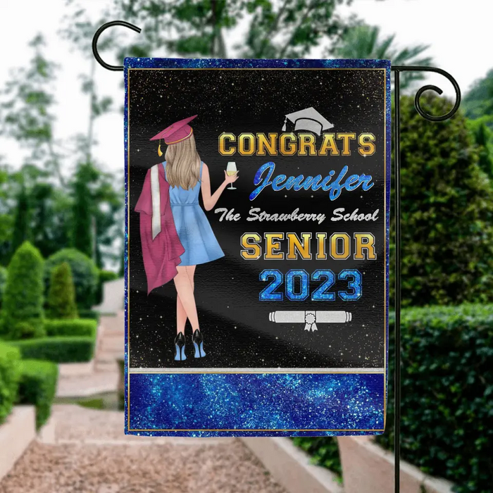 Custom Personalized Graduation Senior Flag - Graduation Gift Idea For Daughter/Friend/Sister - Congrats