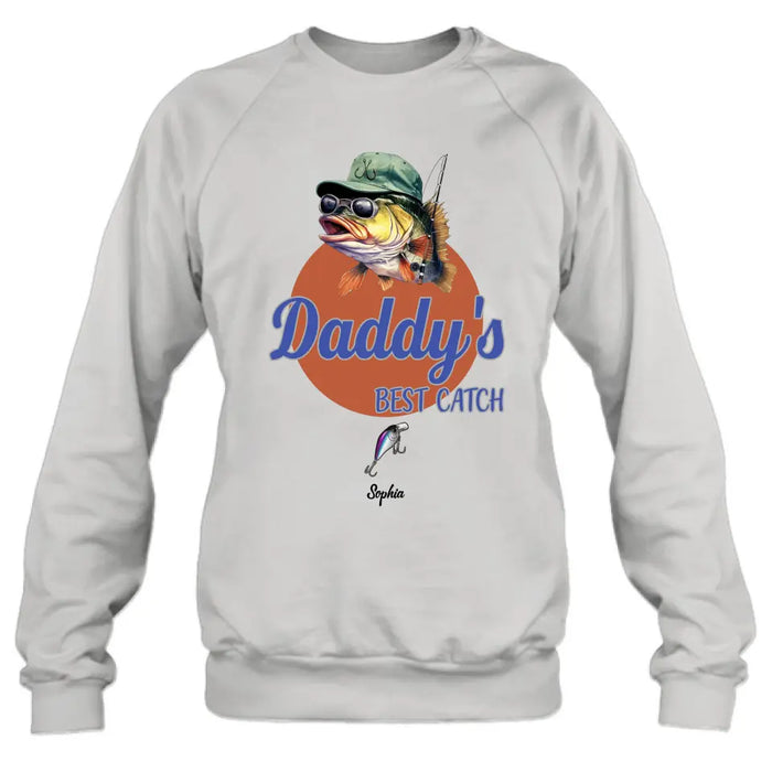 Custom Personalized Fishing Shirt/Hoodie - Upto 6 Fishing Lures - Father's Day Gift Idea for Fishing Lovers - Daddy's Best Catch