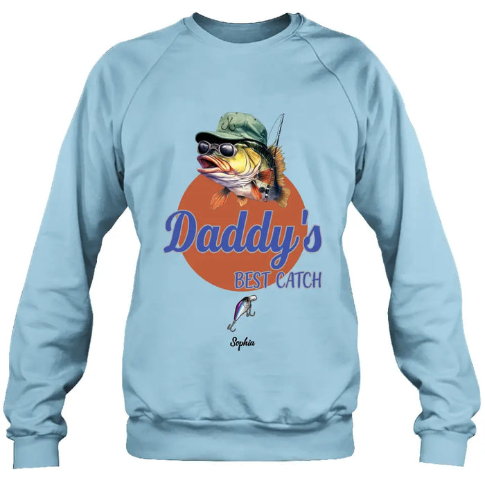 Custom Personalized Fishing Shirt/Hoodie - Upto 6 Fishing Lures - Father's Day Gift Idea for Fishing Lovers - Daddy's Best Catch