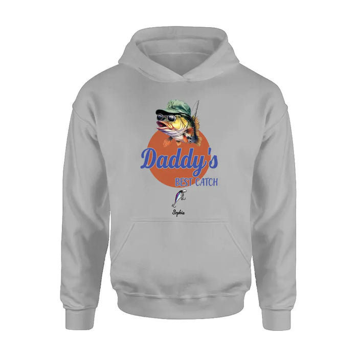 Custom Personalized Fishing Shirt/Hoodie - Upto 6 Fishing Lures - Father's Day Gift Idea for Fishing Lovers - Daddy's Best Catch