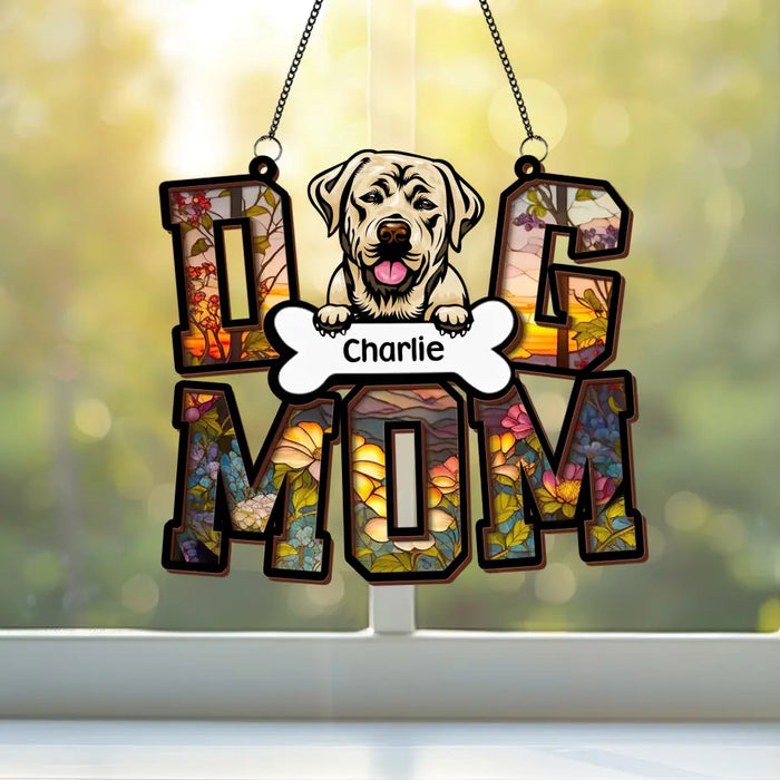 Custom Personalized Dog Hanging Suncatcher Ornament - Father's Day/Mother's Day Gift Idea for Dog Lovers