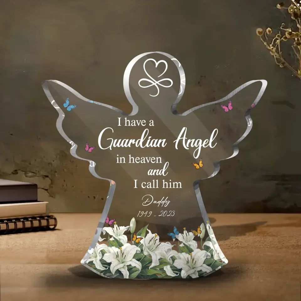 Personalized Angel Memorial Acrylic Plaque - Upload Photo - Memorial Gift Idea For Christmas/Family Member - Your Wings Were Ready But My Heart Was Not main image 0