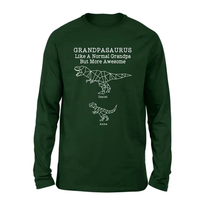 Custom Personalized Dinosaur T-Shirt - Gift For Father's Day - Grandpasaurus Like A Normal Grandpa But More Awesome