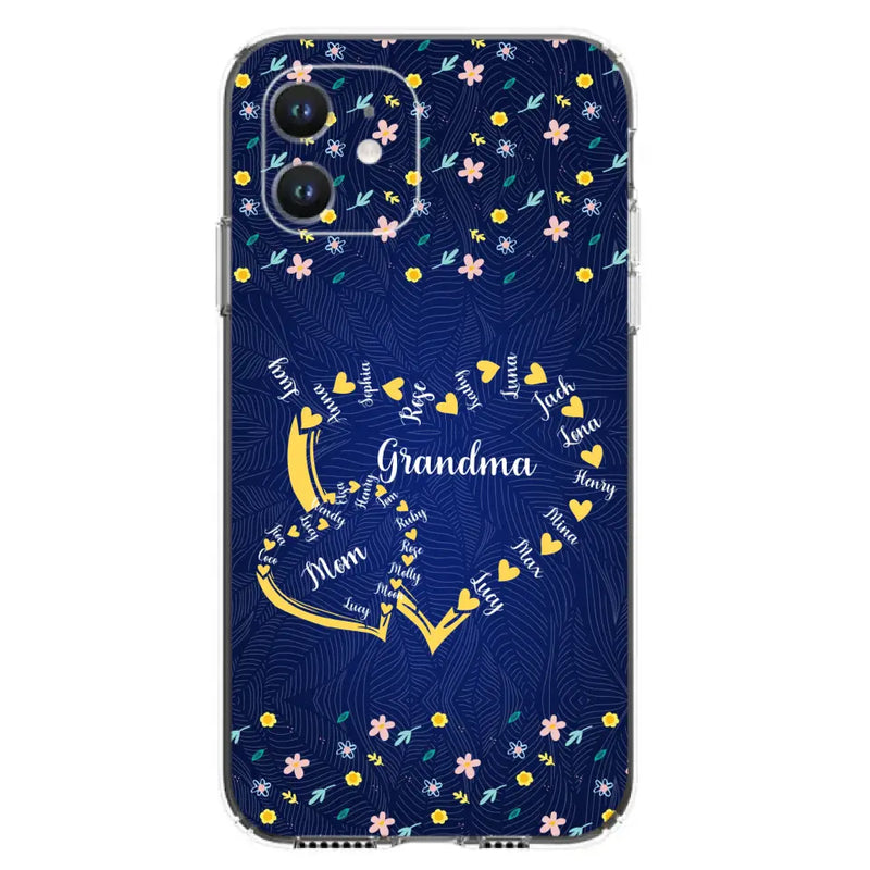 Personalized Grandma Mom Phone Case - Gift Idea For Mother's Day - Up to 12 Kids - Case For iPhone And Samsung
